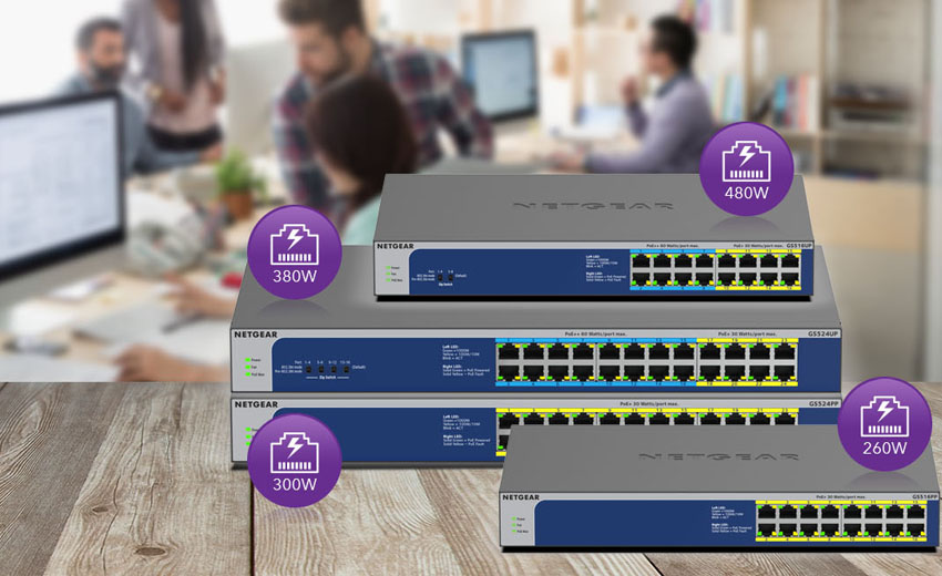 NETGEAR推出4款最新大功率PoE無網管型交換器