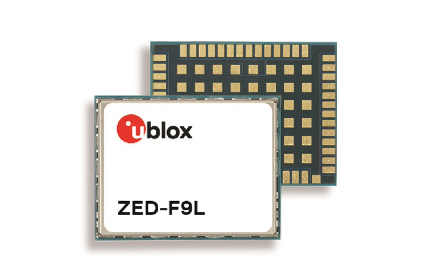 u-blox最新ZED-F9L模組可耐105°C高溫，並為先進汽車應用提供次米級定位準確度