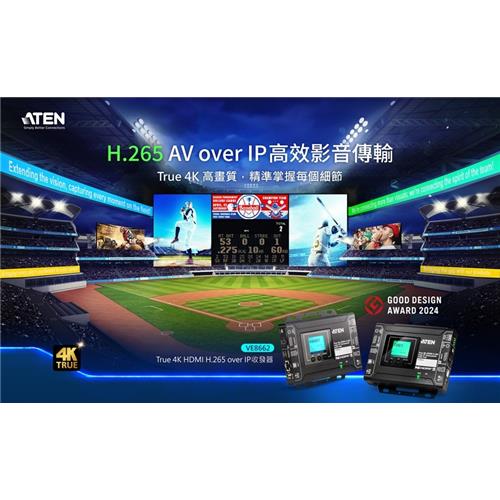 VE8662 True 4K HDMI H.265 over IP 收發器